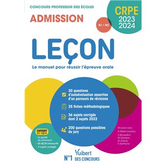 Leçon - CRPE 2023-2024 - Le manuel pour réussir l'épreuve orale