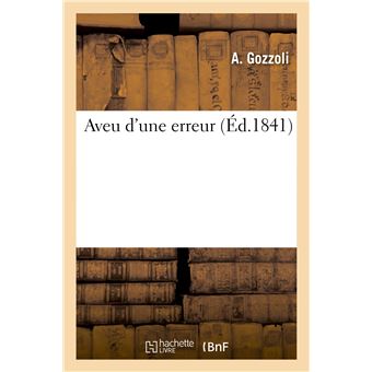 Aveu d'une erreur
