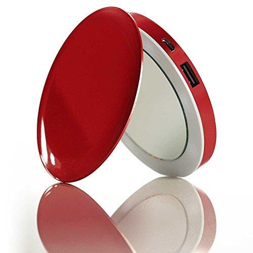 Mirroir USB Rechargeable Hyperjuice Pearl Powerbank Red 3000 mAh