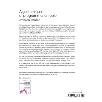 Algorithmique et programmation objet - Java en résumé - 200 exercices corrigés