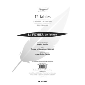 12 fables de jean de la fontaine - fichier