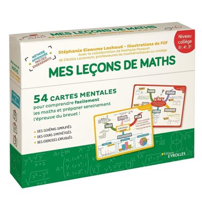 Mes leþons de maths niveau college 54 cartes mentales pour