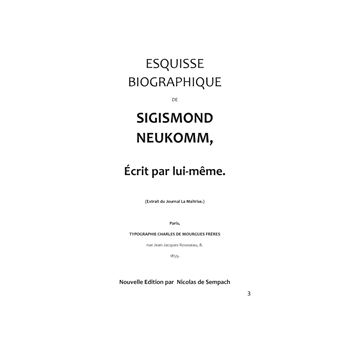Esquisse Biographique de Sigismond Neukomm,  Écrit par lui-même.