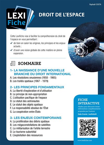Droit de l'espace - Raphaël Costa - broché