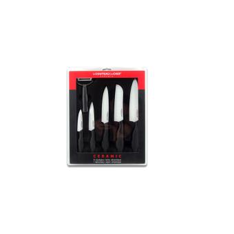 Coffret de 5 couteaux et un rasoir lame céramique blanche Tarrerias Bonjean  Le Couteau du Chef - Achat & prix
