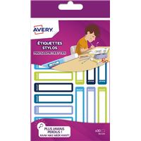 Bloc de 30 étiquettes pour stylo Avery Bleu et Vert