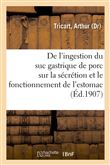 Effets de l'ingestion du suc gastrique de porc sur la sécrétion et le fonctionnement de l'estomac