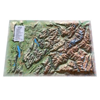 Carte en relief du Mont Blanc et sa région