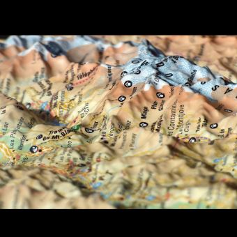 Carte en relief du Mont Blanc et sa région