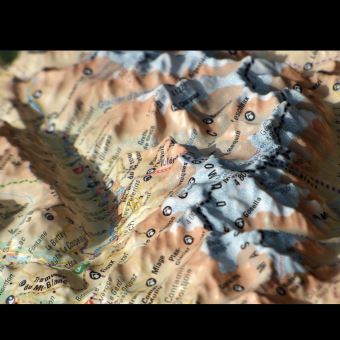 Carte en relief du Mont Blanc et sa région