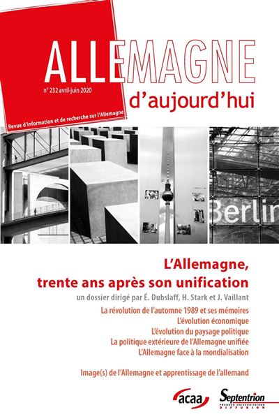 Allemagne d'aujourd'hui, n° 232/avril-juin 2020
