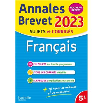 Annales BREVET 2023 - Français