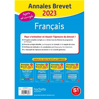 Annales BREVET 2023 - Français