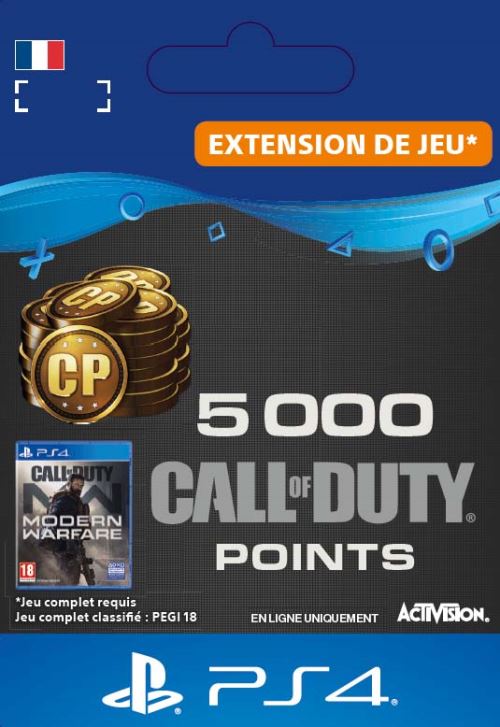 Code de téléchargement Call of Duty : Modern Warfare 5000 Points PS4