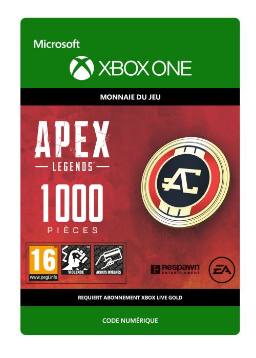Code de telechargement APEX Legends 1000 Coins Xbox One