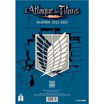 Agenda 2022-2023 L'Attaque des titans