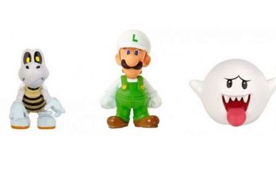 Pack de 3 figurines World of Nintendo Microland Luigi de Feu, Skelex et Boo 2.5 cm