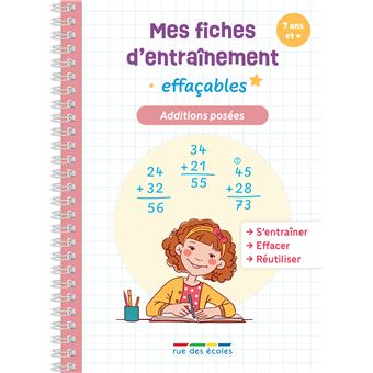 Mes fiches d’entraînement effaçables - Additions posées