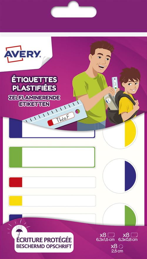 AVERY BL 24 ETIQ PLASTIFIEE 3 FORMAT