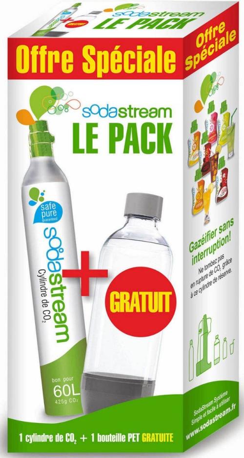 8€92 sur Pack Cylindre CO2 + 1 Bouteille Pet Sodastream - Achat & prix