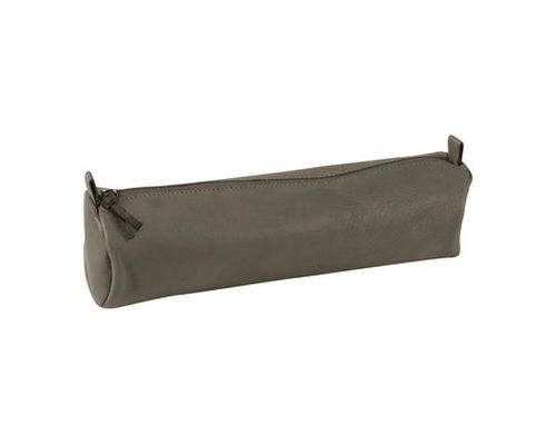 Trousse ronde en cuir Clairefontaine RDC8 Gris