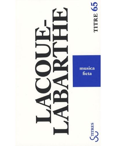 Musica ficta : figures de wagner - Philippe Lacoue-Labarthe - Poche