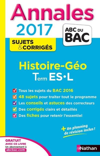Annales ABC du Bac Histoire, géographie Term ES, L