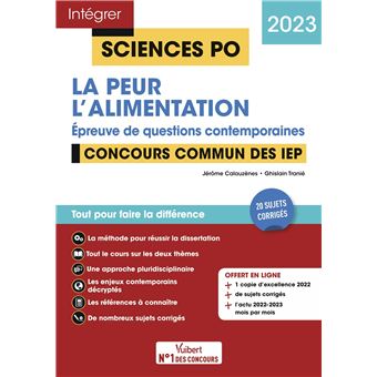 Sciences Po - L'alimentation - La peur - Questions contemporaines - Thèmes 2023