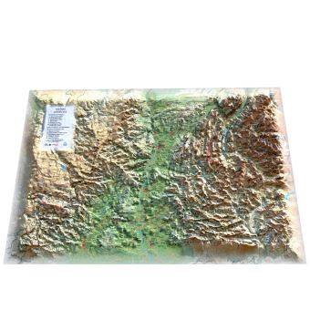 Carte en relief de la Drôme-Ardèche