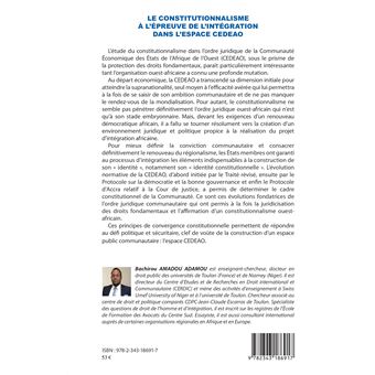 Le constitutionnalisme à l'épreuve de l'intégration dans l'espace CEDEAO