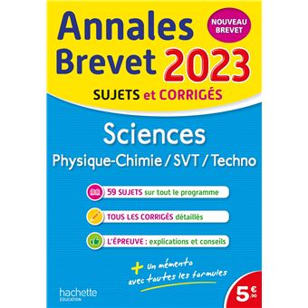 Annales BREVET 2023 - Sciences