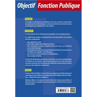 Les mathématiques en fiches. Catégorie C