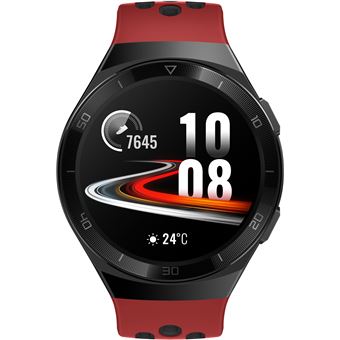Huawei Watch GT 2e - Acier inoxydable noir - montre intelligente avec  sangle - fluoro�lastom�re - rouge lave - affichage 1.39\