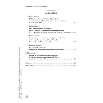 Le tournant social de l'international