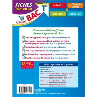 Objectif BAC Fiches  Tout-en-un Tle Spécialités Maths et Physique-chimie + Philo + Grand oral