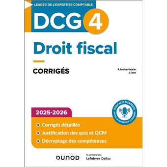 DCG 4 - Droit fiscal - Corrigés 2025-2026