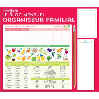 Organiseur familial Mémoniak 2024, calendrier organisation familial mensuel  (sept. 2023- déc. 2024) - Livres famille et éducation