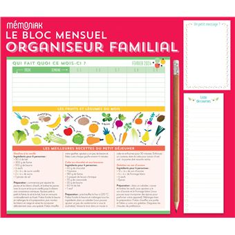 Mini-organiseur familial Mémoniak, calendrier familial mensuel (sept. 2023-  déc. 2024) - broché - Nesk, Livre tous les livres à la Fnac