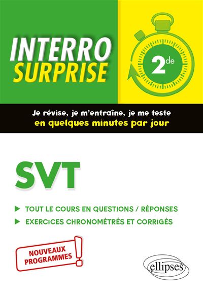 SVT 2nde :  tout le cours en 72 questions/réponses