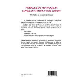 Annales de Français 9e