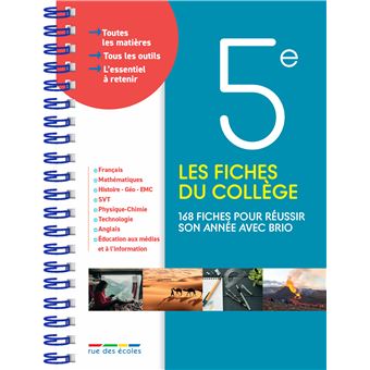 Les fiches du collège 5e