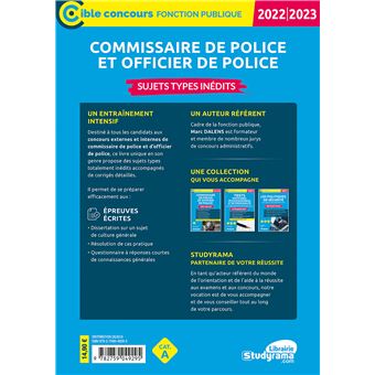 Commissaire et officier de police – Sujets types inédits (Catégorie A – Concours 2022-2023)