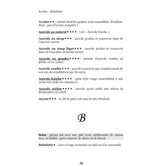 Dictionnaire alimentaire de la diarrhée