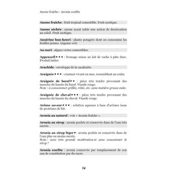 Dictionnaire alimentaire de la diarrhée