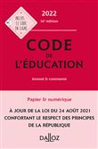 Code de l'éducation 2022 16ed - Annoté et commenté