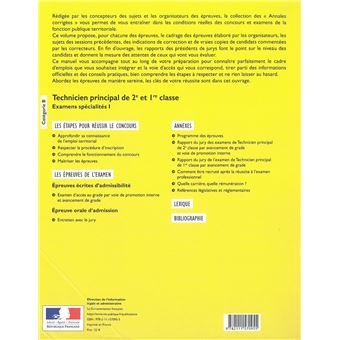 Technicien principal de 2e et 1re classe 2021 - Examens spécialité 1