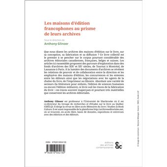 Les maisons d'édition francophones au prisme de leurs archives