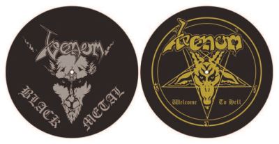 Lot de 2 feutrines vinyles Venom Black Metal Welcome To Hell