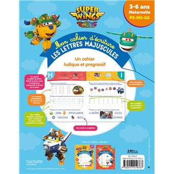Super Wings - Mon cahier d'écriture - Les lettres majuscules  (3-6 ans)