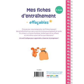 Mes fiches d’entraînement effaçables - Calcul
